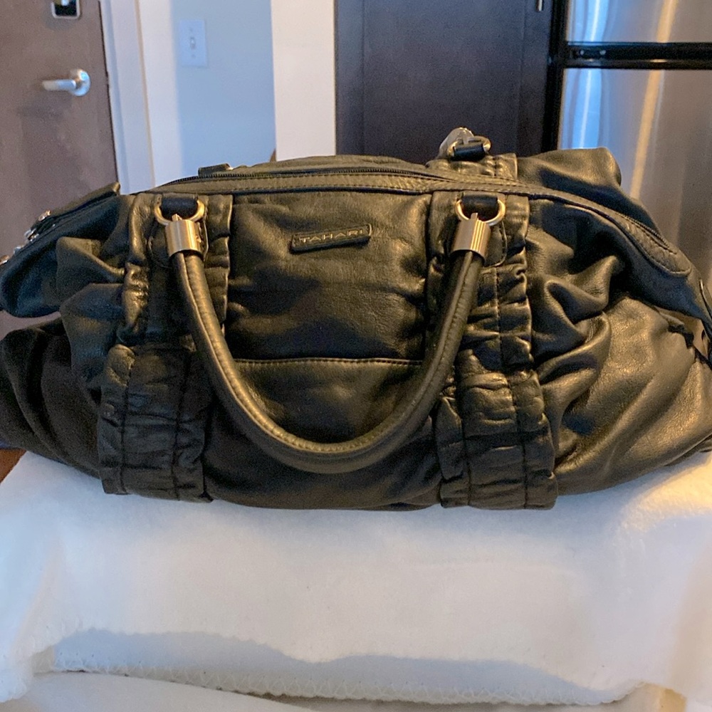 Tahari Large Satchel Black Purse!!